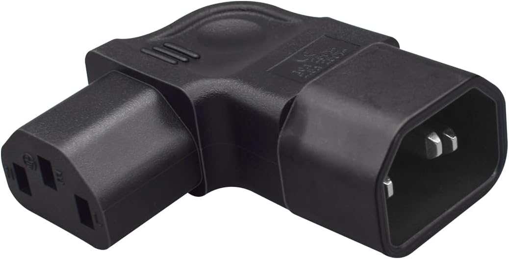 Strhowill C14 C13 C14 C13 C13 2.5A-10A/250V to Left-Angled Power Adapter - Male to Female Conversion, Suitable