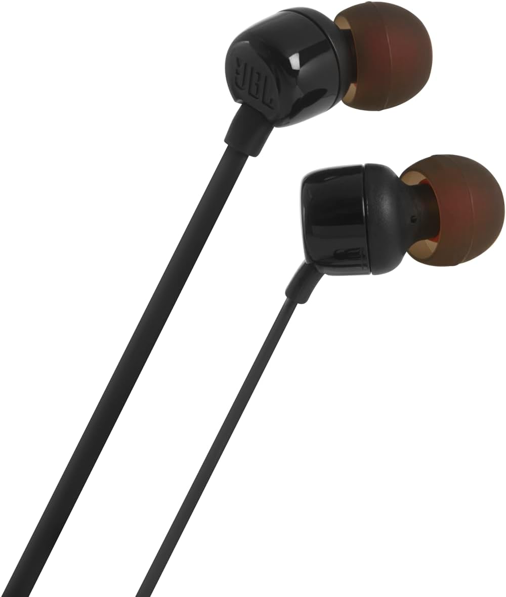 110 1-Button JBL Tune - Wired in-Ear Headphones with JBL Pure Bass Sound, Remote, Microphone and Tangle-Free Flat Cable