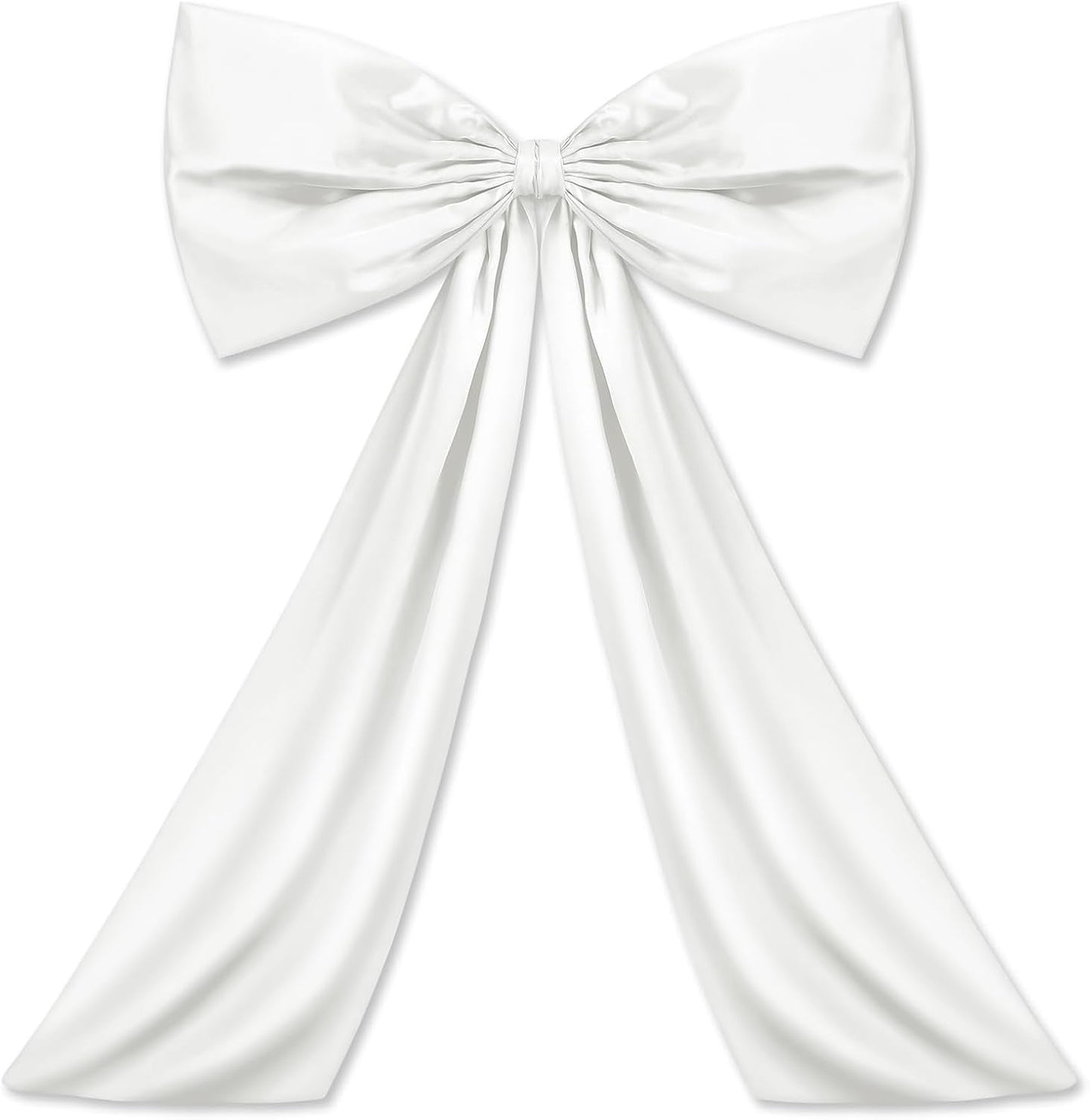 Wavwavw Large White Satin Bow Decor - Giant 24 x 36 Inch Ribbon Tie for Party & Wedding Decor