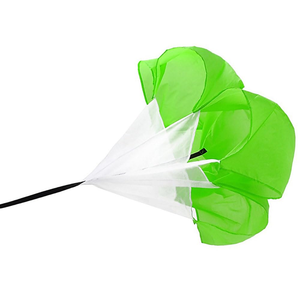 Qtopun 56 Inches Running Speed Training Parachute, Speed Chute Resistance Powerchute Umbrella with Adjustable Strap for Running, Football, Soccer Speed Training (Green)