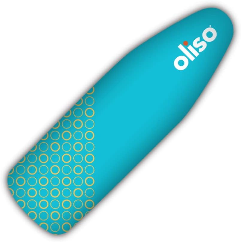 Oliso Ironing Board Cover - 100% Cotton with Professional Felt Pad - Fits 54" x 15" Boards - Turquoise