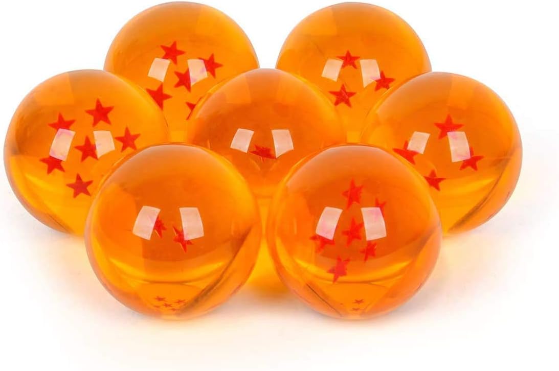 Skiennix Unisex Acrylic Resin Transparent Star Balls | 7-Piece Anime Cosplay Props Set - 43mm Diameter