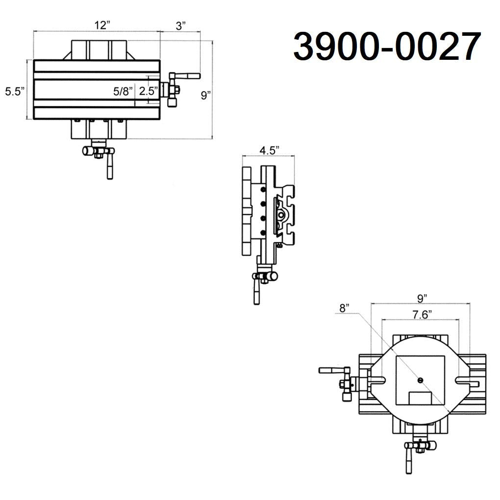 HHIP 3900-0027 5-1/2 x 12 Inch Compound Slide Table