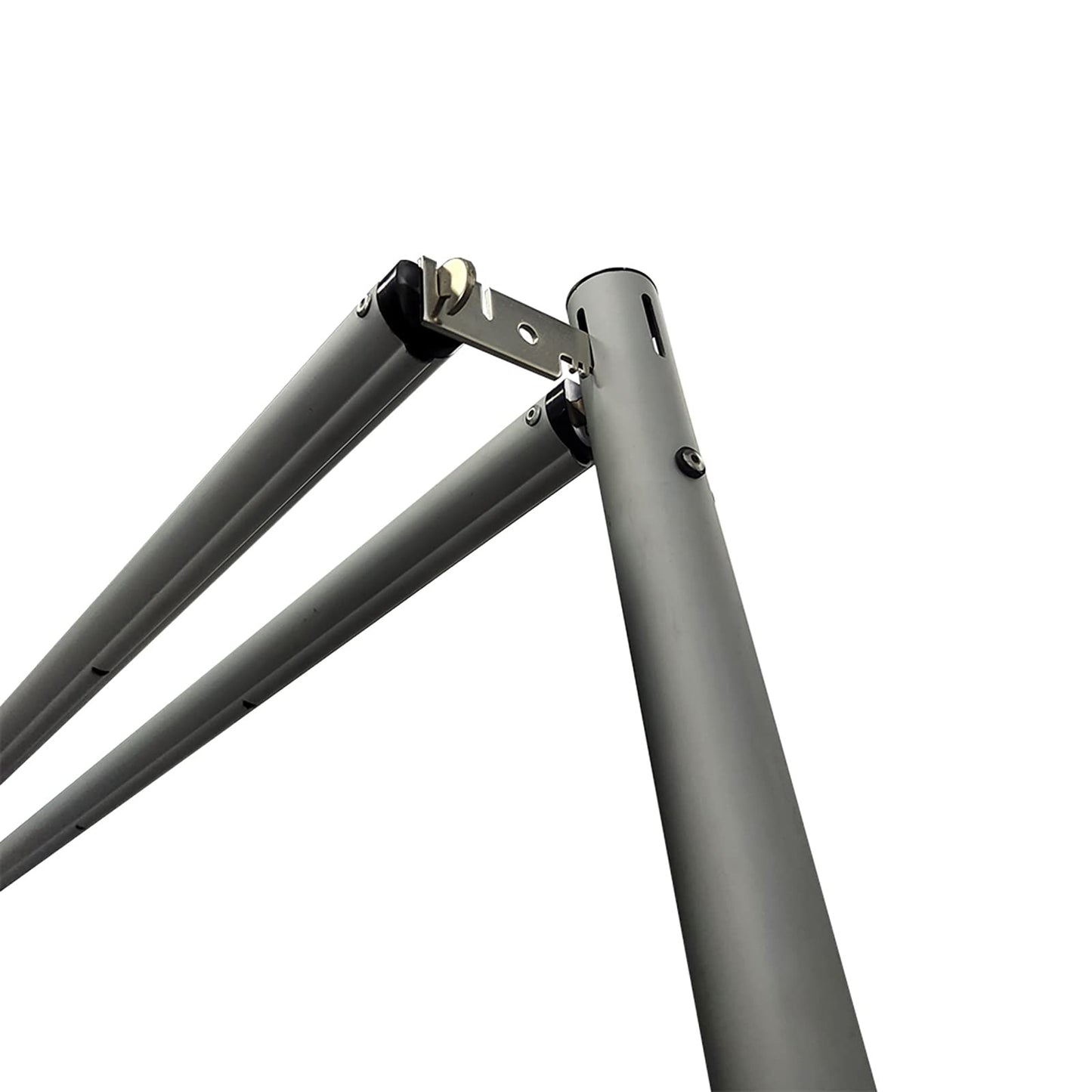 Hecis Double Layer Adjustable Crossbar and Hangers for Pipe and Drape Kit, 8-10ft Width Silvery Aluminum Backdrop Stand