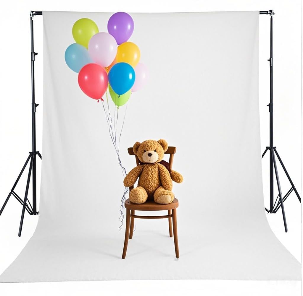 Skiennix 5X7 Ft Photo Backdrop - Non-Reflective Soft White for Home Studio & Baby Photography
