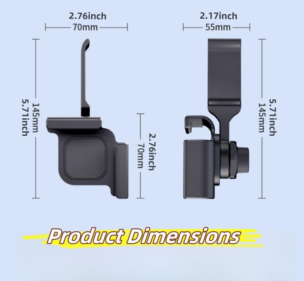 wigmoa 1PACK Headset 360 Clamp-On Monitor Headphone Stand Adjustable Holder with Rotating Hook, Silicone Protection