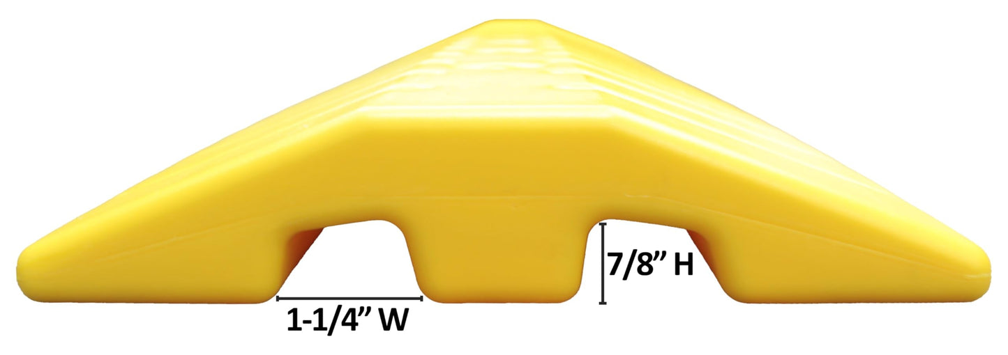Electriduct 9 Foot Speed Bump HDPE Polyethylene Traffic Hump Vehicle Cable Ramp Cord Cover Hose Protector Includes Asphalt Mounting Hardware Safety Yellow, Length 108"