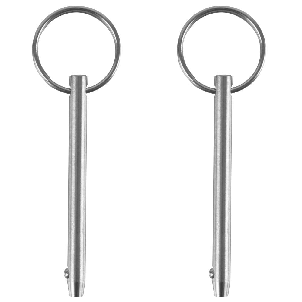 2 Pack Quick Release Pin, Diameter 1/4"(6.3mm), Overall Length 3"(76mm), Usable Length 2.4"(61mm), Full 316 Stainless Steel, Bimini Top Pin, Marine Hardware