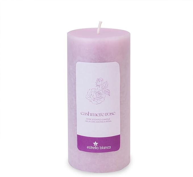 Cashmere Rose Pillar Candles (3-Pack) ??Elegant Rose-Scented Candles for Home, Long Lasting & Non-Toxic ??Giftable Set for Relaxation & Decor