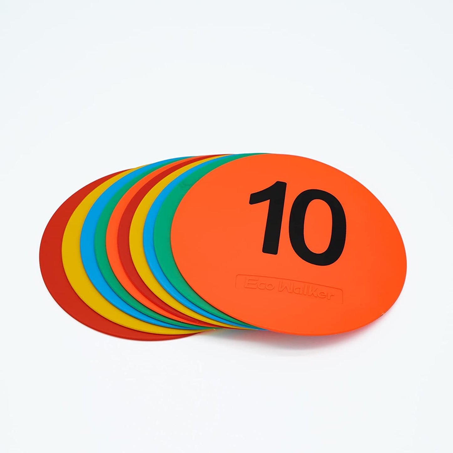 Eco Walker 6inch Numbered Spot Markers Flat Floor Spot Non-Slip TPE Material Waterproof for Field and Court Marking Fitness Agility Training Sports Games and Exercises (Multi)