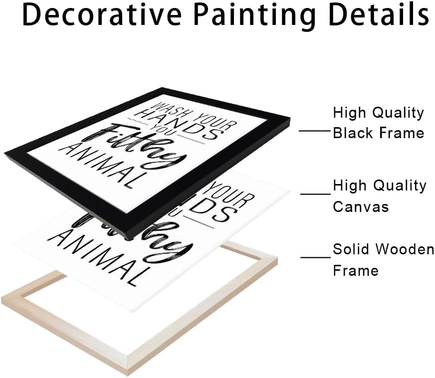 Regine Switzerland Bathroom Decor | Black and White Framed Art Prints for Guest Toilets & Kids' Washrooms