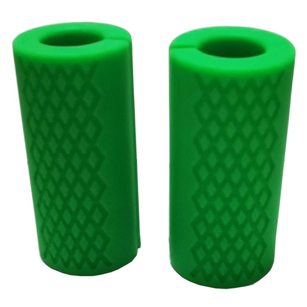 qibylift Pull Up Thick Bar Adapter, Weight Grip Bar Fit for Standard Barbell - Dumbbell Handle Grips, Silicone Rubber Barbell Grips for Weight Lifting Cable Attachments & Fitness Training (Green)