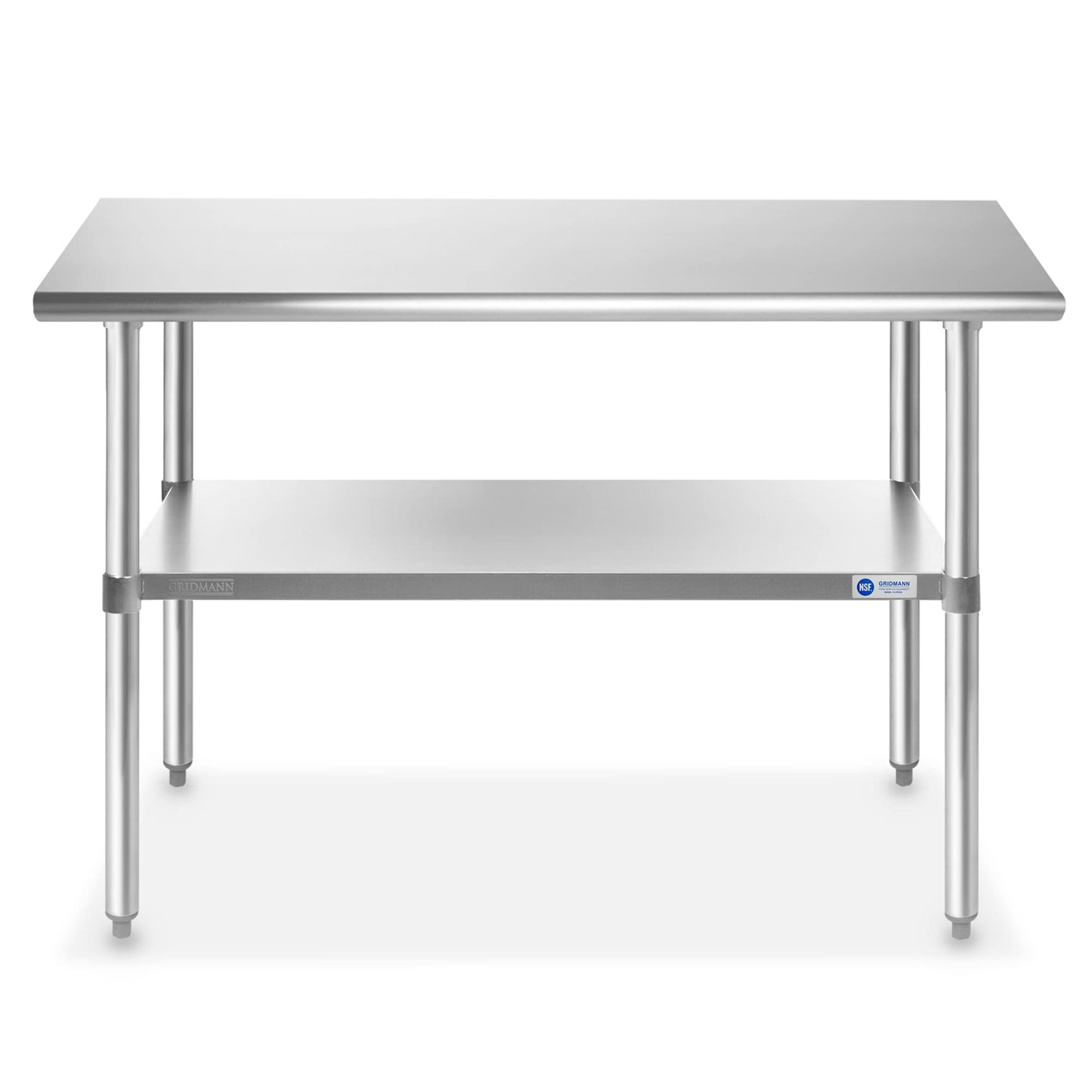 GRIDMANN Stainless Steel Work Table 48 x 30 Inches, NSF Commercial Kitchen Prep Table with Under Shelf for Restaurant and Home