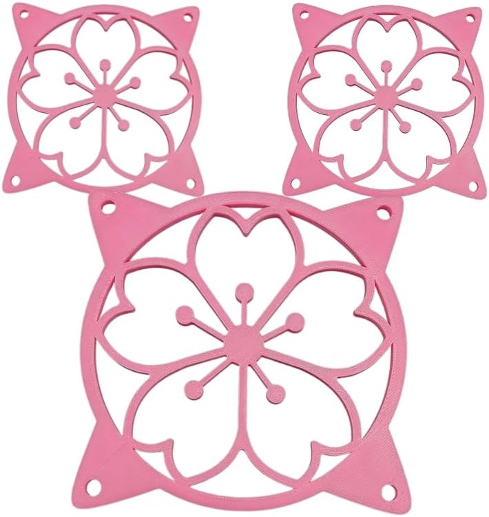 120mm SplashNColor Sakura Fan Grill Decorative Cover, Super Cute Functional Cherry Blossom Cooling PC Fan Cover