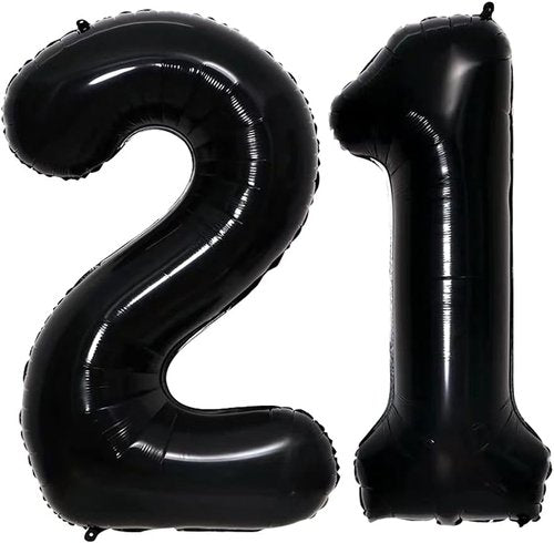 GOER Jumbo Number 12 Balloons - 42 Inch Foil Helium Balloons for 12th Birthday Party Decor | Black
