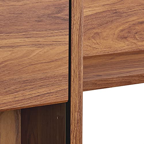 Modway EEI-3436-WAL Visionary Wall Mounted Shelves, Walnut