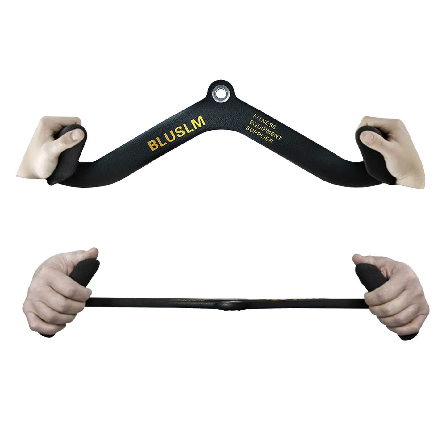 BLUSLM LAT Pull Down Bar for Cable Machine, LAT Pulldown Attachments T-bar V-bar Cable Attachment for Gym, Back Tricep Strength Training Handle