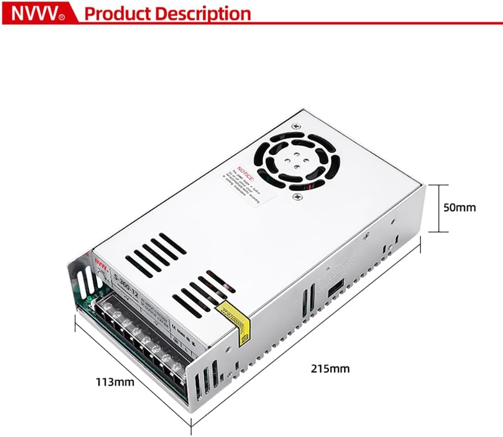 12V 30A 360W 110V/220V 12V DC Power Supply Universal Regulated Switching Converter AC to DC Transformer - for LED Strip
