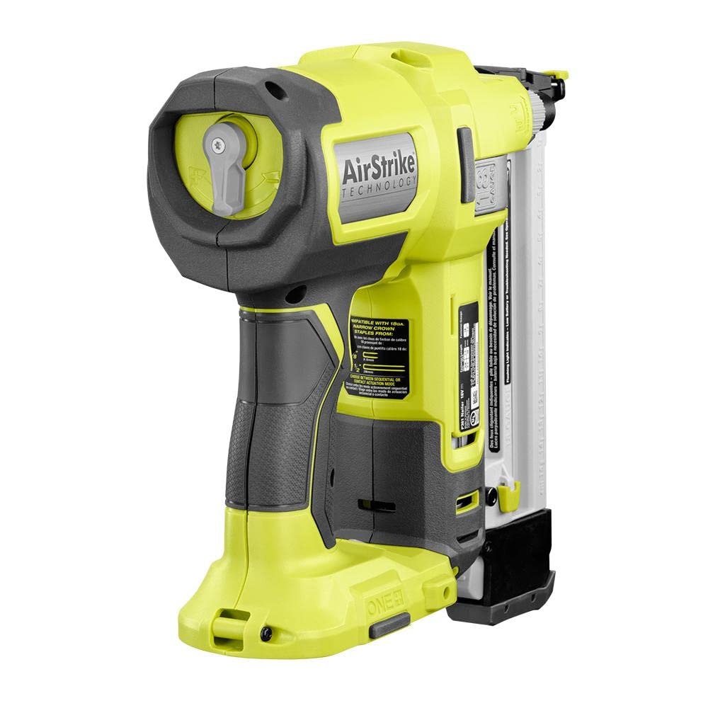 RYOBI ONE+ 18-Gauge Cordless AirStrike Narrow Crown Stapler P361 Green Bare Tool (Renewed)