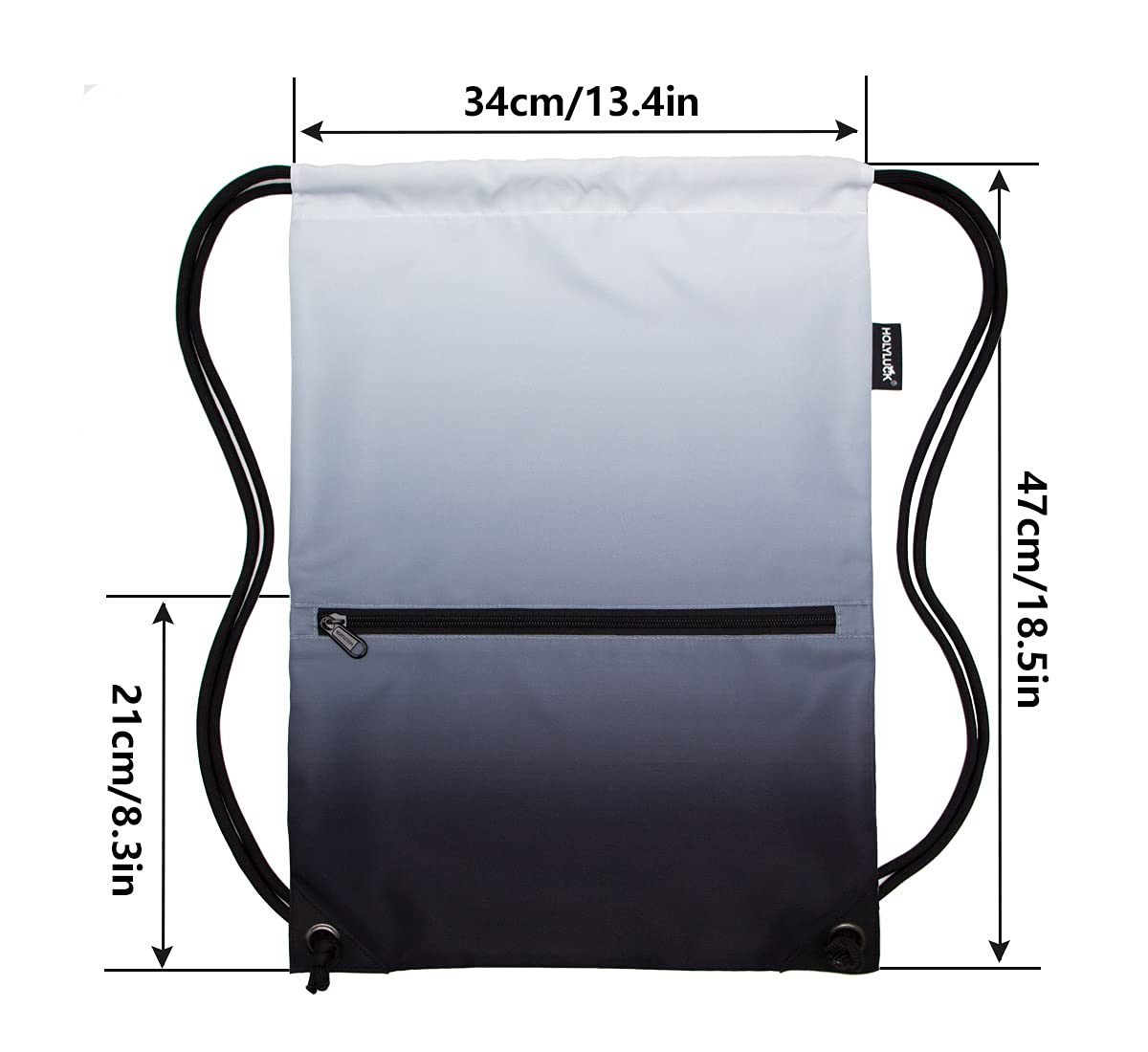 HOLYLUCK Drawstring Backpack Bag Sport Gym Sackpack (gradient black)