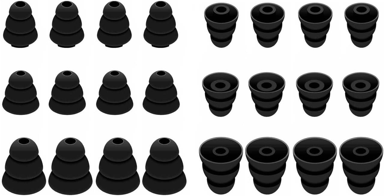 BLLQ 12 12 (431B) Earbuds Tips Pairs Replacement Triple Flange Conical EarTips Earbuds Eartips for Most in-Ear