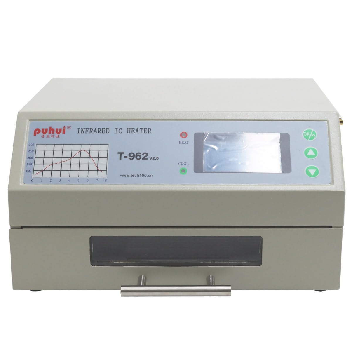 INTBUYING 110V Reflow Oven T962 v2.0 800W Micro-computer Control Reflow Soldering Machine with 7.1x9.3Inch Soldering Area Drawer Type Lead Infrared IC Heater Free Reflow Soldering Machine