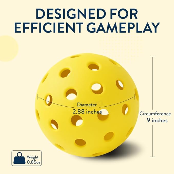Aviana Outdoor Pickleball Balls - USAPA Approved for Tournament Play | Durable 40-Hole Design | Ideal for All Skill Levels | 6, 12 & 48 Packs