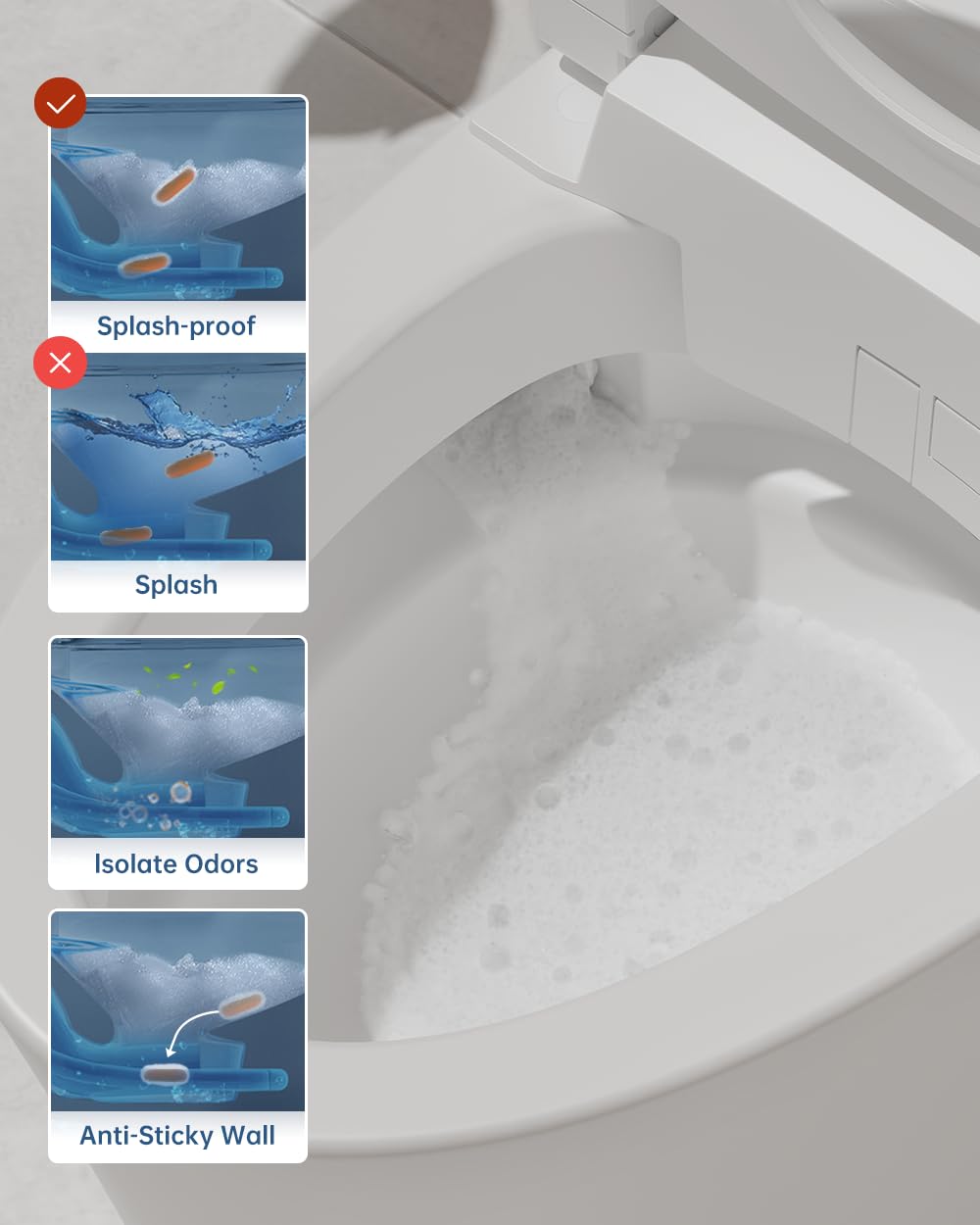 EPLO Smart Toilet Bidet with Auto Open Close,Foam Shield,1000G MaP Flush Score,ADA Comfort Chair Height,Blackout Flush,Heated Seat,Air Dryer,One Piece Modern Elongated Toilet with Tank Pump E18PRO