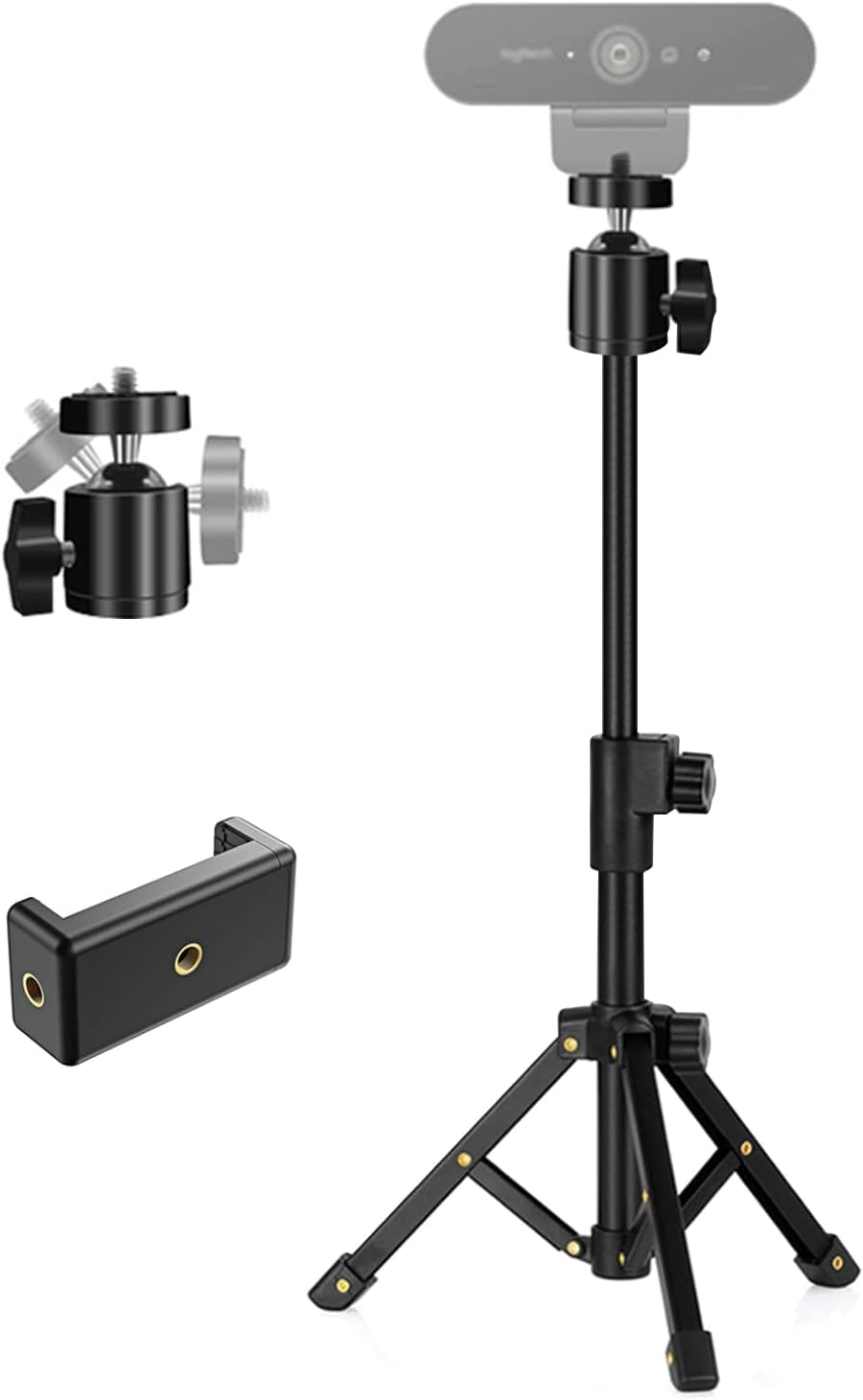 Khazylorr C922 C930e C920S C920 C615 C960 C920x 4K, N60, Webcam Tripod Stand, Extendable Webcam Stand for Desk Small