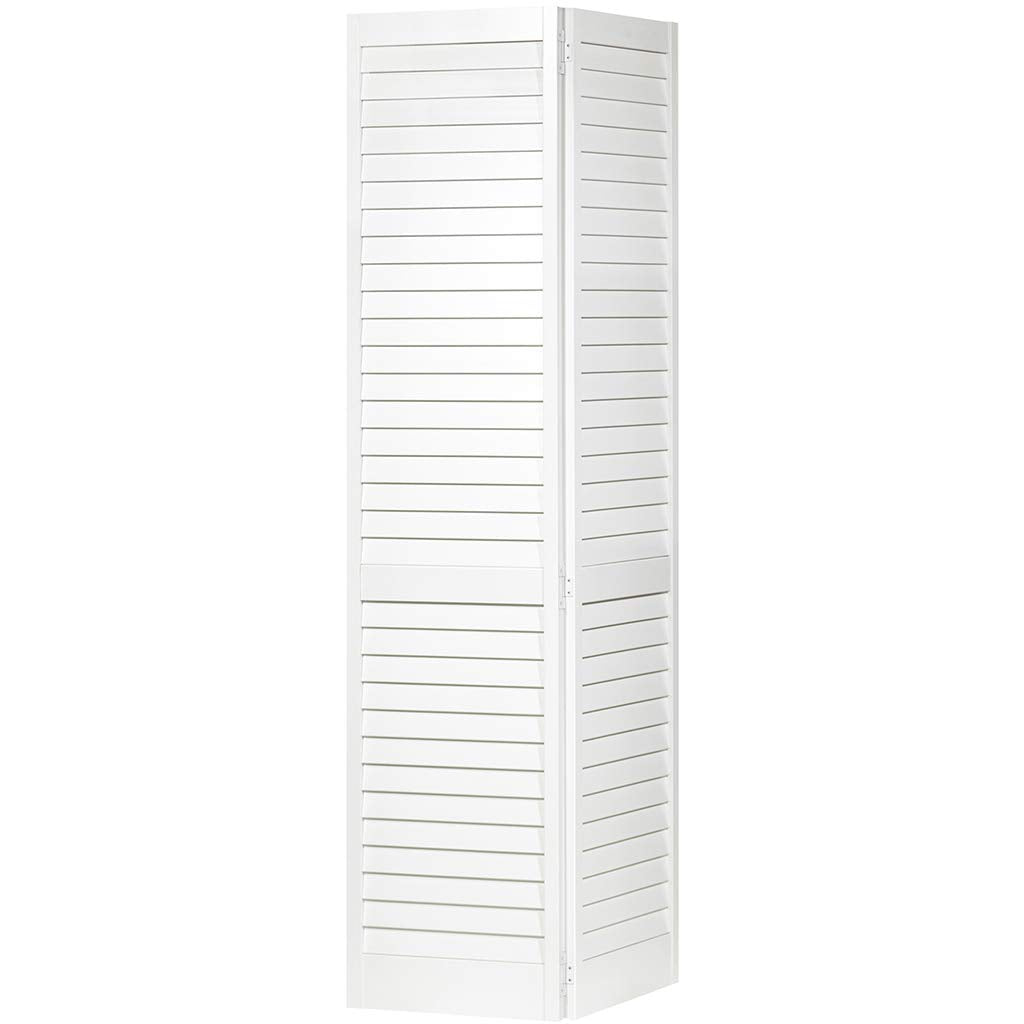 Kimberly Bay Closet Door, Bi-fold, Louver Louver Plantation Primed White (28X80)