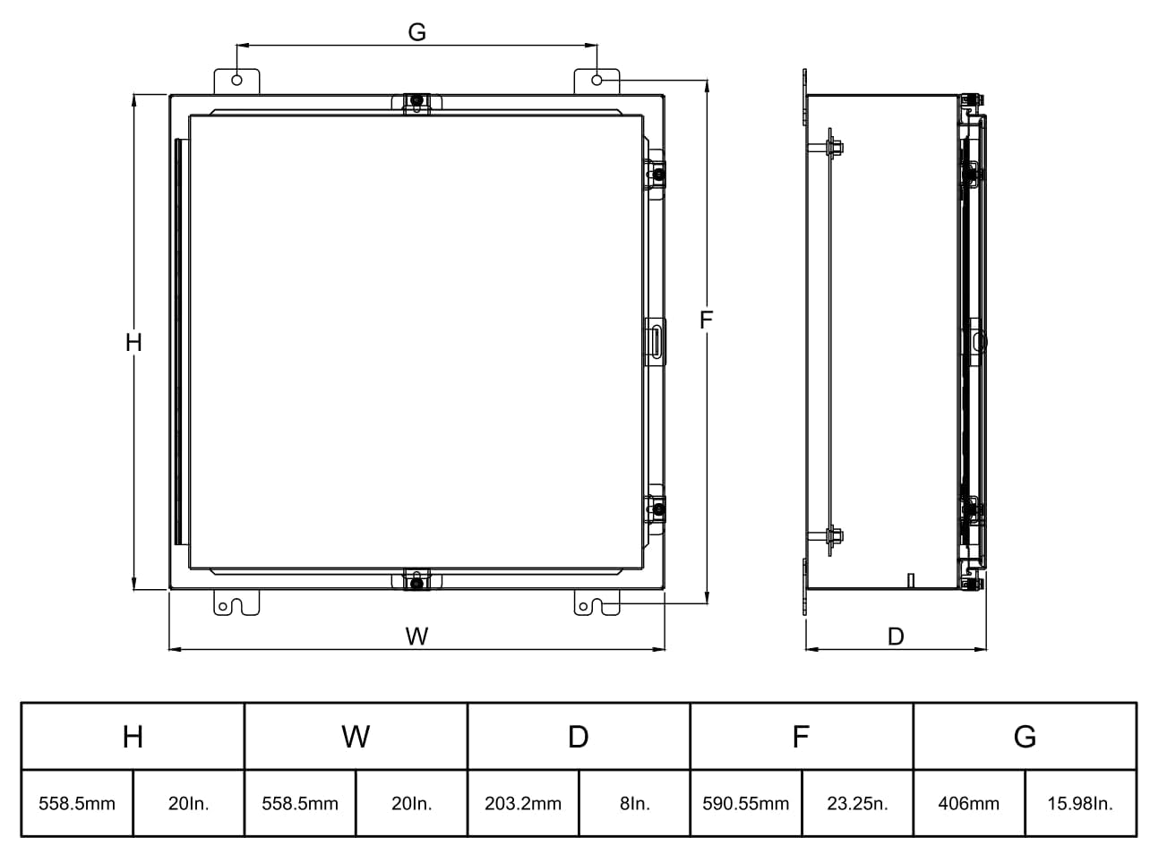MJ-Box NEMA Steel Electrical Enclosure Box 22x22x8 304 Stainless Steel Explosion Proof Electrical Box IP66 Waterproof & Dustproof Outdoor/Indoor NEMA 4X Stainless Steel Enclosure