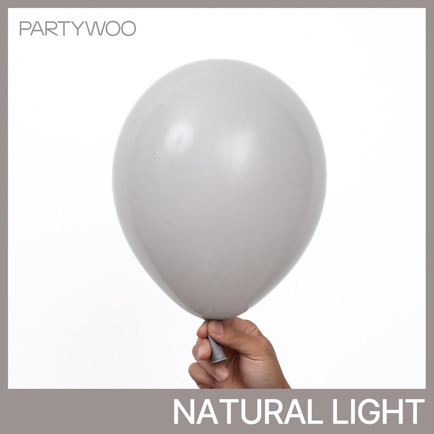 PartyWoo Gray Balloons - 140-Piece Matte Gray Latex Balloon Arch Kit for Baby Showers, Graduations & Birthdays