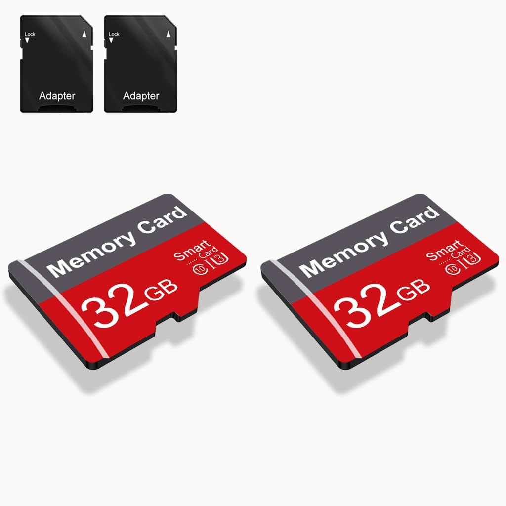 Yicunxin 2 Pack 32GB C10 A1 (32, Memory Card with Adapter, High Speed TF Card, UHS-I Memory TF Card for Tablet/Mobile