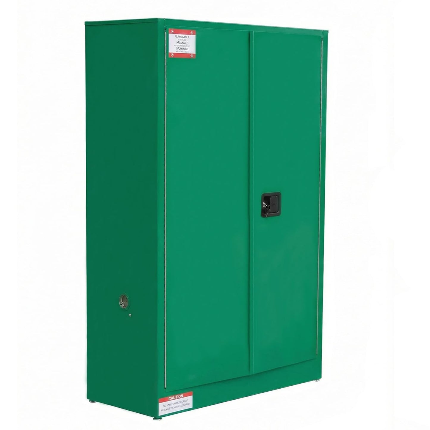 45 Gallon Flammable Safety Cabinet, Industrial Yellow Steel Storage for Flammable Liquids, 2 Adjustable Shelves, Double-Wall Fireproof Cabinet with Manual Close Doors & Vents - Green