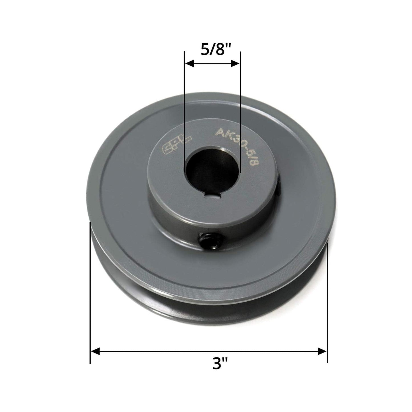 QWORK Single Groove Web Sheaves, 3"OD 5/8"Bore V-Belt Sheave, A Belt Section, for V-Belt,AK30-5/8