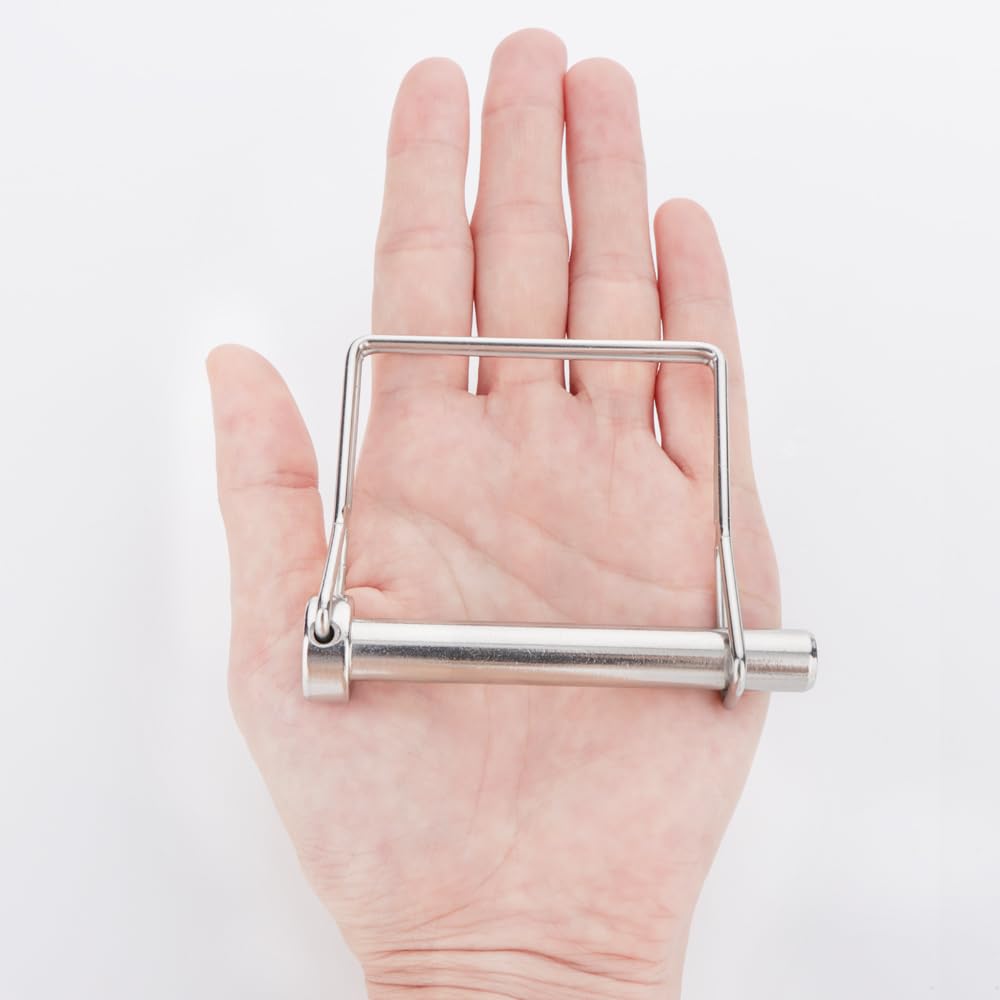 2 Pack Full 316 SS Square Pto Pin, Safety Coupler Pin 3/8" x 2-3/4"(9.5mm x 70mm), Full Marine Grade 316 Stainless Steel Heavy Duty Shaft Locking Pin