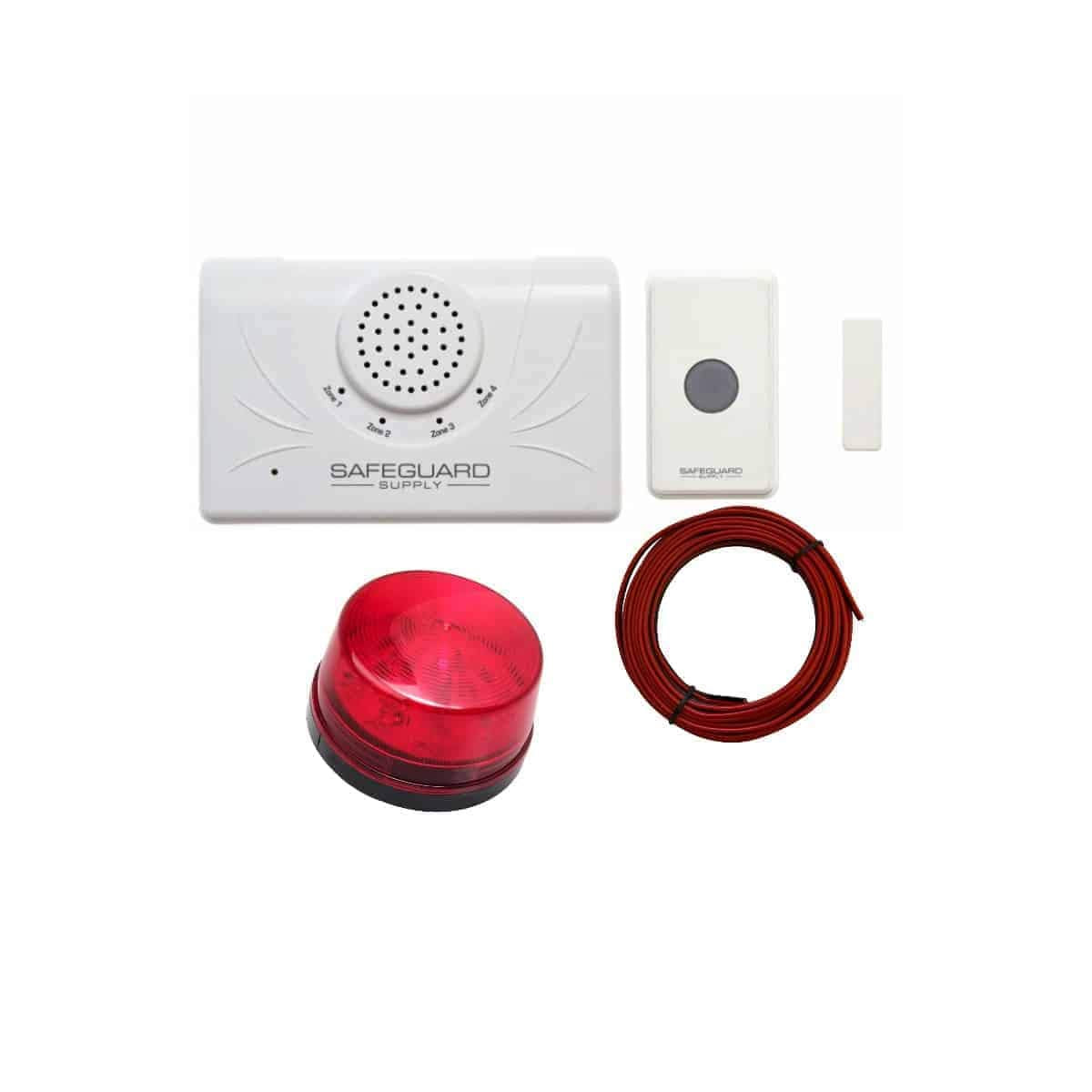 Safeguard Supply WDK-ERA-STROBE Wireless Warehouse Doorbell Kit with Flashing Strobe - 4000 ft Range Loud Entry Alert for Demanding Industrial & Residential Long Range Applications