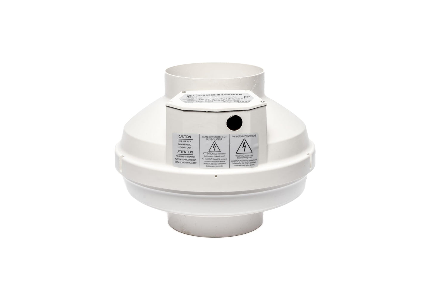 Festa AMG Legend Extreme EC Radon Fan - Quiet and Energy Efficient 571 CFM Radon Mitigation System Inline Fan - 6" Electric Waterproof Inline Duct - Sturdy Glass Reinforced Poly-Resin White