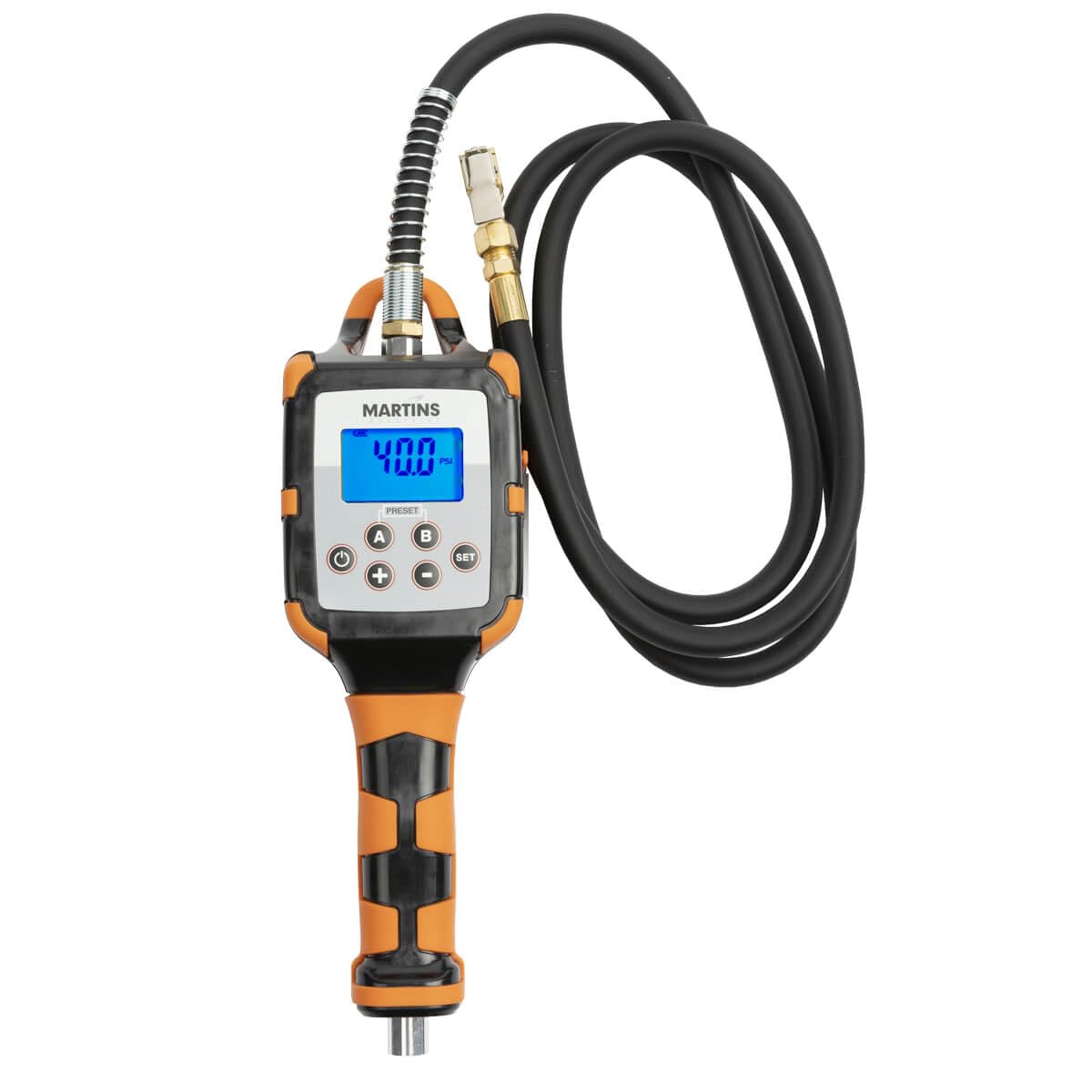 Martins Industries Flatematic Handheld Automatic Tire Inflator - up to 174 PSI, Inflate and Deflate automatically, Rechargeable - Loud signal and stop when set pressure is reach