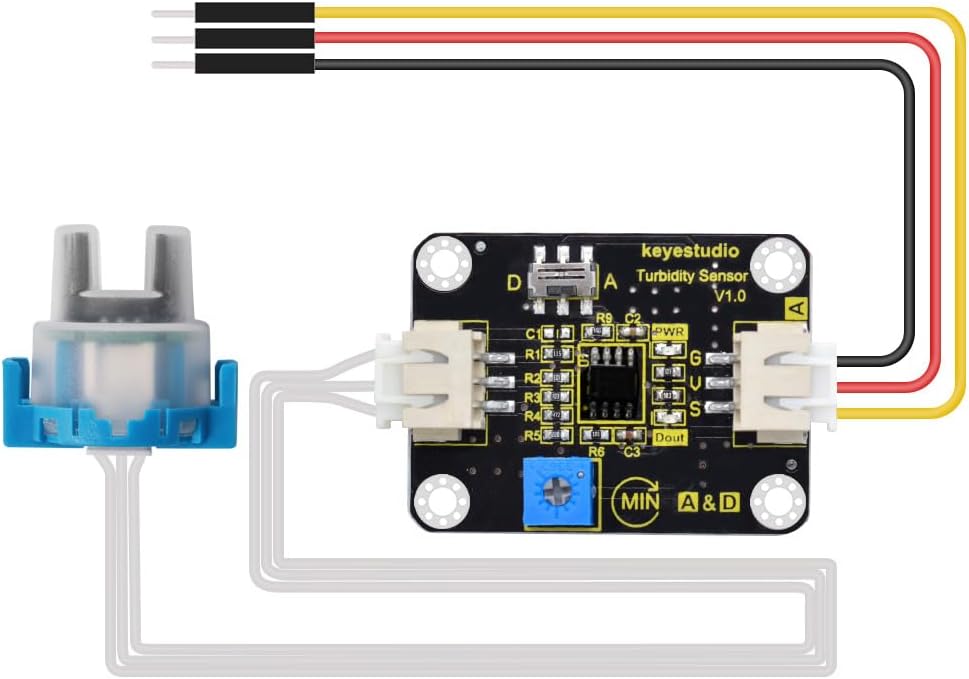 V1 KEYESTUDIO Turbidity Sensor Module for Arduino,Water Quality Monitor Particles Water/Liquid Turbidity Level Tester