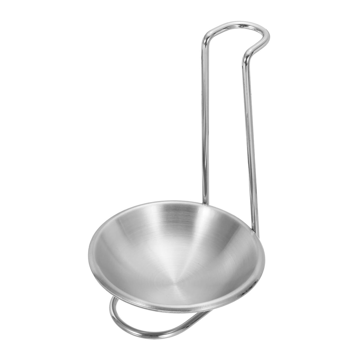 uxcell Spoon Rest Holder, 4.3x4.3x7 Inch Stainless Steel Upright Ladle Rack Set with Round Stainless Steel Bowl, Portable Upright Spoons Rest for Home Kitchen Restaurant Counter, Silver