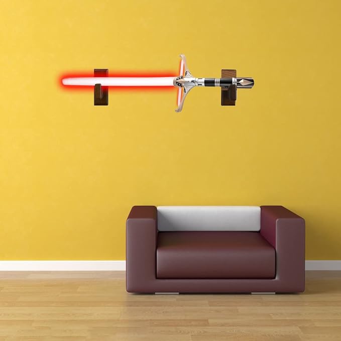 Lightsaber Horizontally Display Mount,Lightsaber Wall Mount, Wooden holder horizontally on the wall