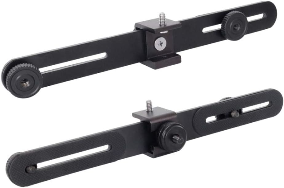 Walway 1/4 inches Straight Triple Head Bracket Tripod Mount for Screw DSLR Camera LED Light Flash Light Microphone