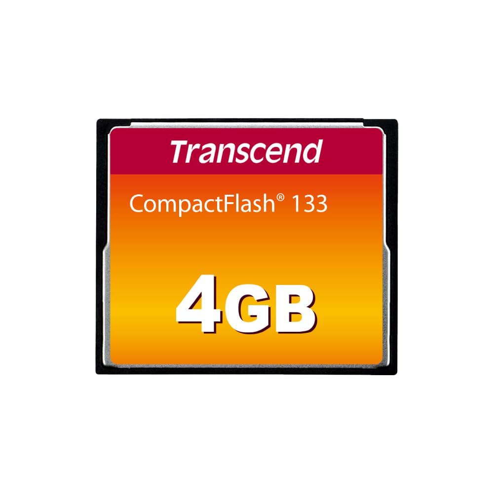 Transcend CF133 4GB, 30MB/s, MLC 4 TS4GCF133 CompactFlash Memory Card Up to DSLRs Camera Card, NAND Flash, ECC, Support