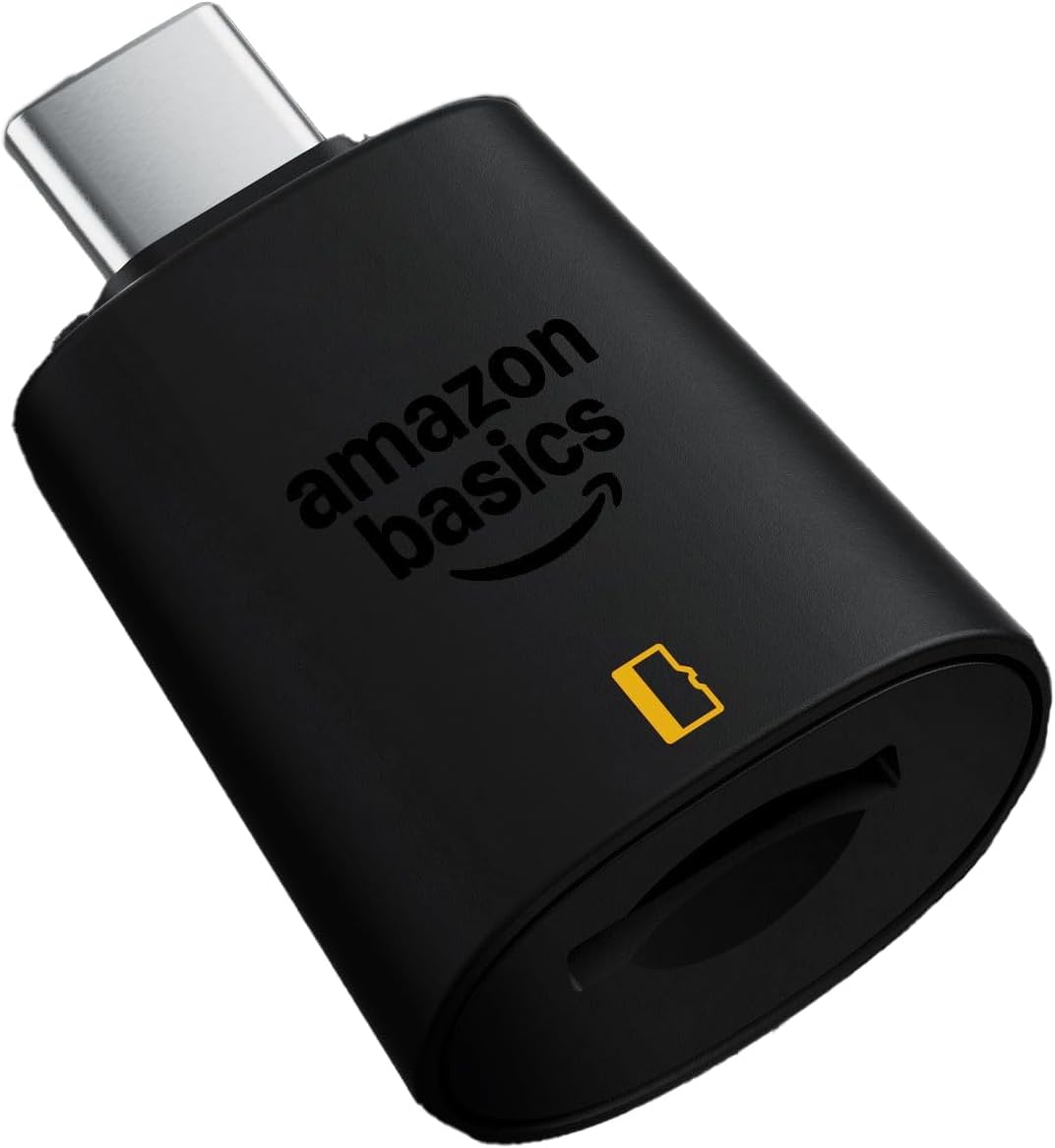 Amazon Basics 3.0, 200MB/s, Micro SD Card Reader USB-C High Speed Data Transfer up to Compatible with Smartphones