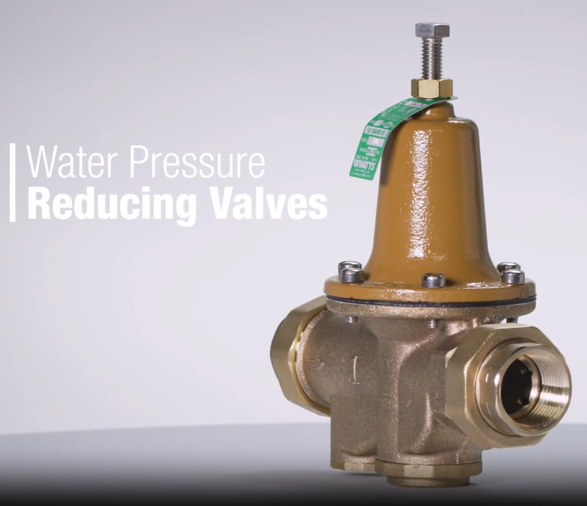 Watts LFN55B-M1 Series 3/4" Lead-Free Cast Copper Silicon Alloy Water Pressure Reducing Valve, NPT Female Union Inlet x NPT Female Outlet, Adjustable Pressure 25 to 75 psi, Maximum 400 psi