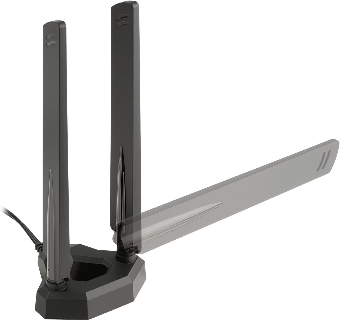 Eightwood 7 6GHz 5GHz 2.4GHz 7 WiFi Antenna Tri-Band RP-SMA Antenna with Magnetic Base for PC Desktop Computer Gaming