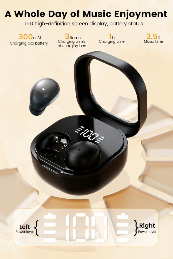 CuiSuto Invisible Mini Sleep Earbuds Wireless Bluetooth, Ultra-Light Comfort Fit Sleep Headphones for Side Sleepers