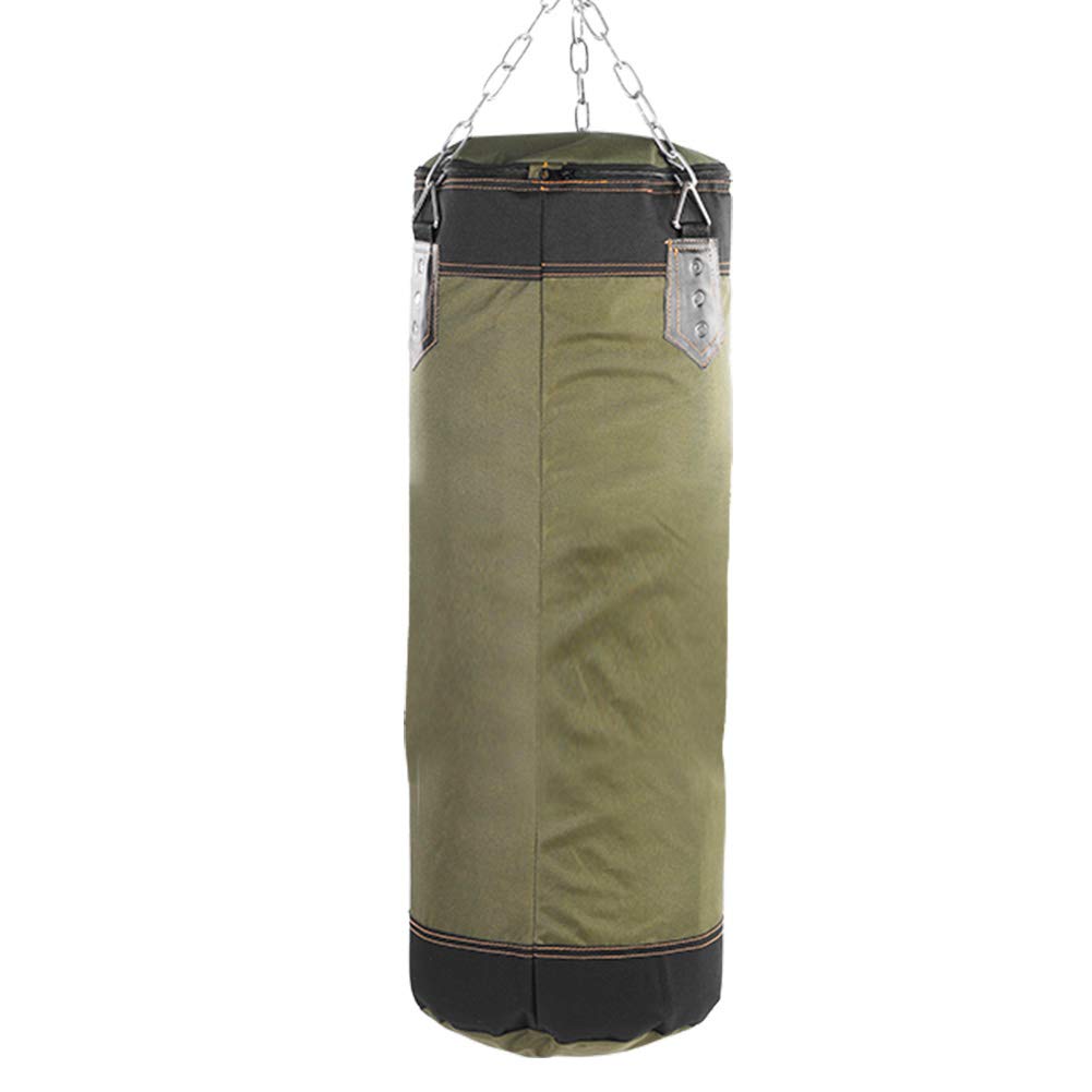 Heavy Punching Bag, Durable Training with Chain, Boxing Bag for Martial Arts, Empty 24 Inch Green for Adults Men Women Home Gym Sports
