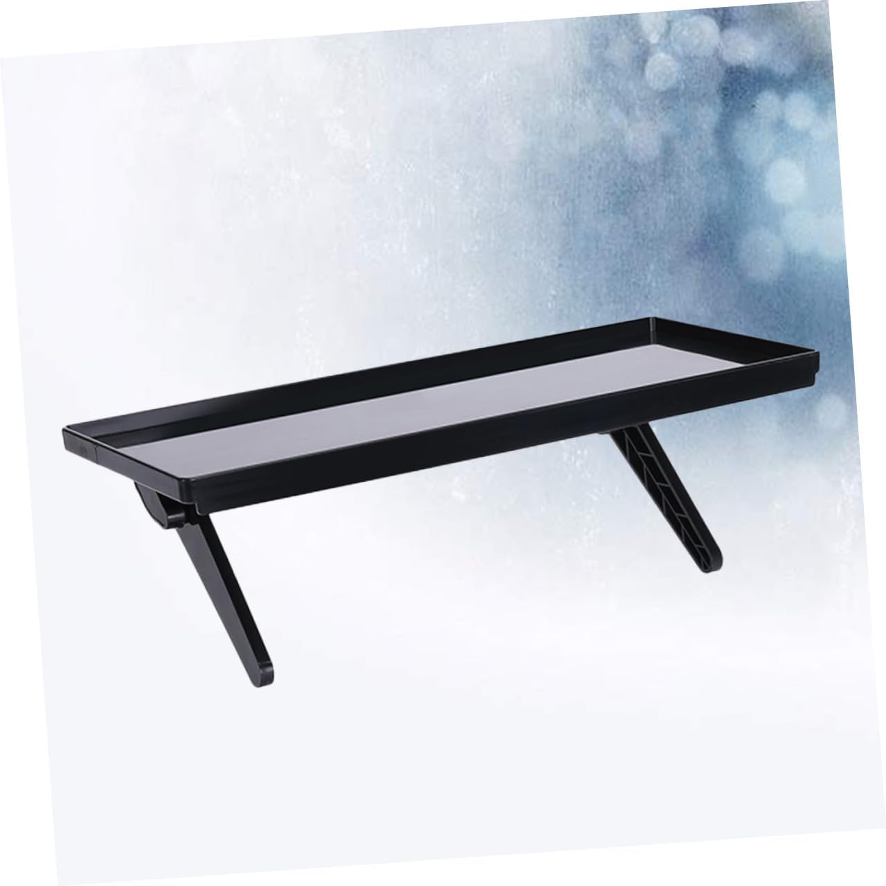 Wall-Mounted Black Monitor Shelf - Multifunctional Desktop Storage Rack